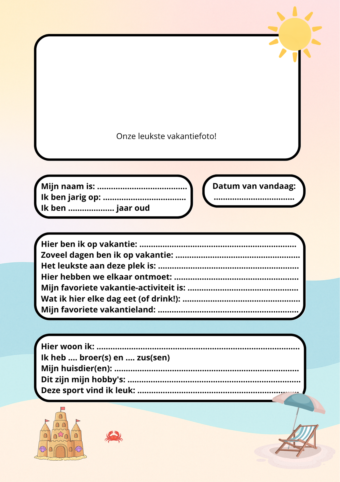 ✨ Vriendenblaadje Navulling – Kies jouw favoriete thema!